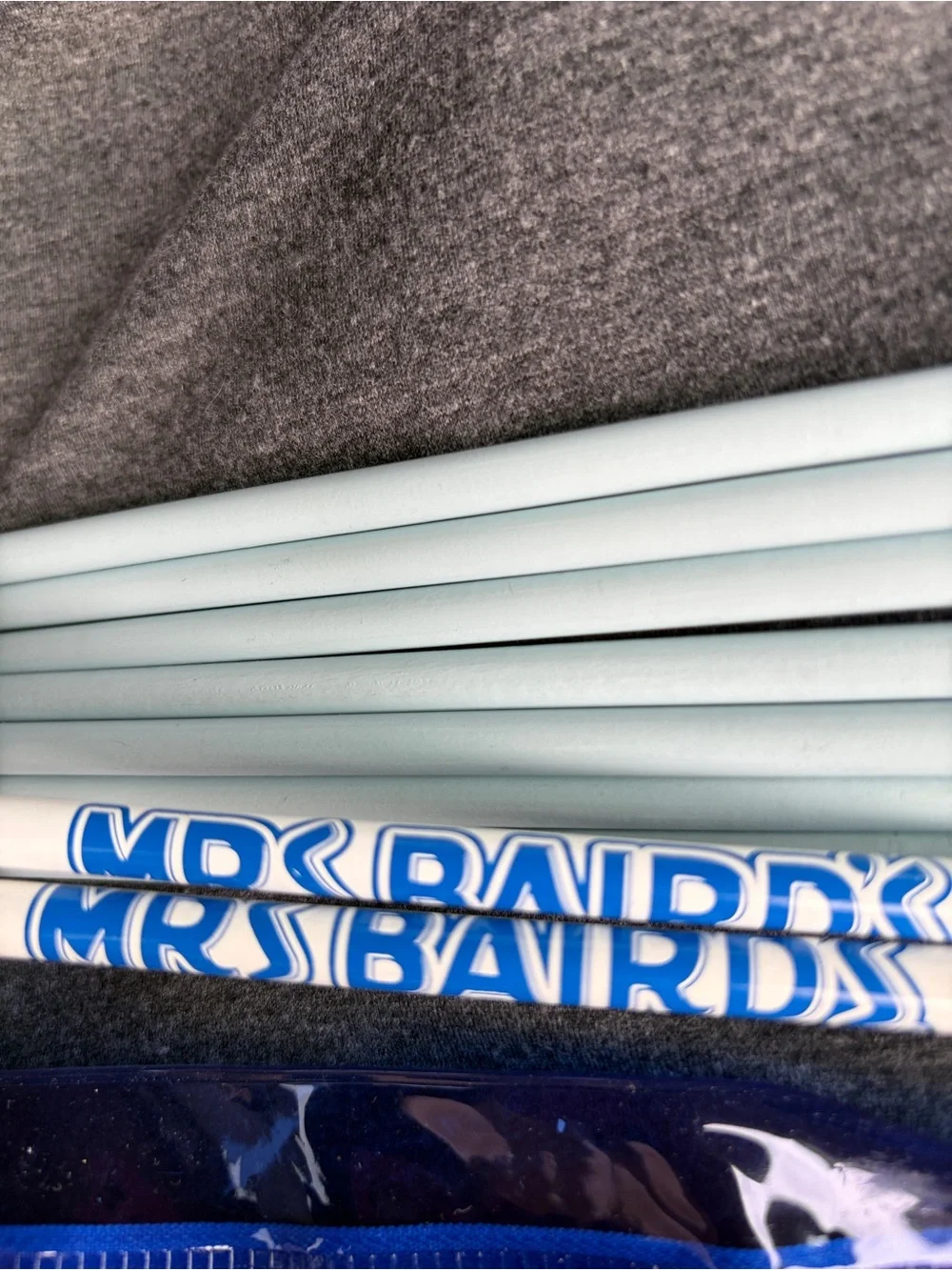 MRS BAIRD'S Clear Navy Vinyl Pouch with Logo